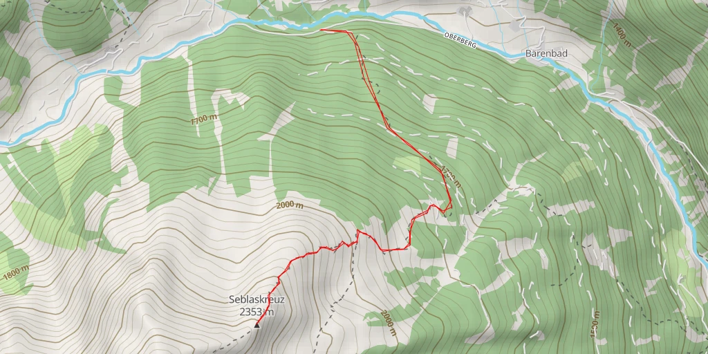 Map of the trail for Seblaskreuz