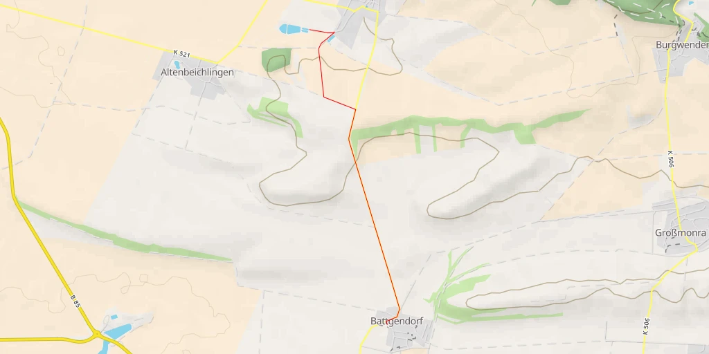 Map of the trail for Altenbeichlinger Straße