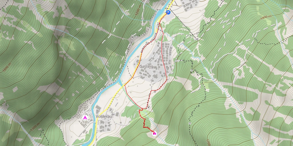 Map of the trail for Franz Senn Weg