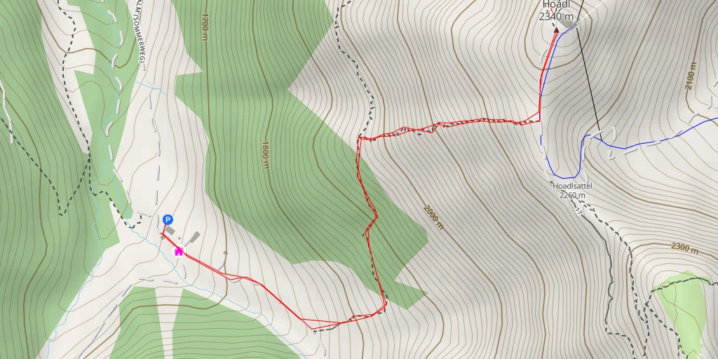 Map of the trail for Hoadl