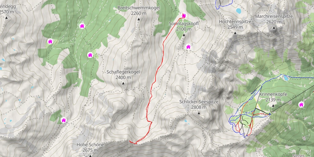 Map of the trail for Marchsäule