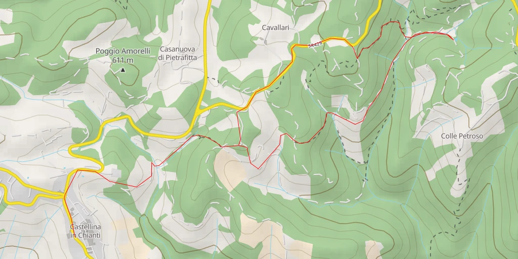 Map of the trail for Strada Regionale di Val d'Elsa - Strada Regionale di Val d'Elsa