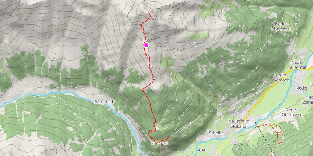 Map of the trail for Hoher Burgstall