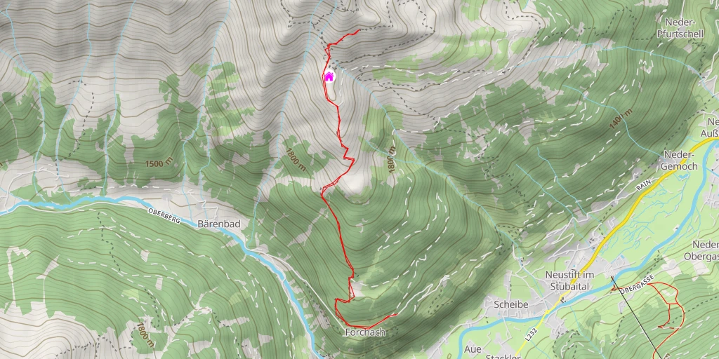 Map of the trail for Stubaier Höhenweg (Nr. 4)