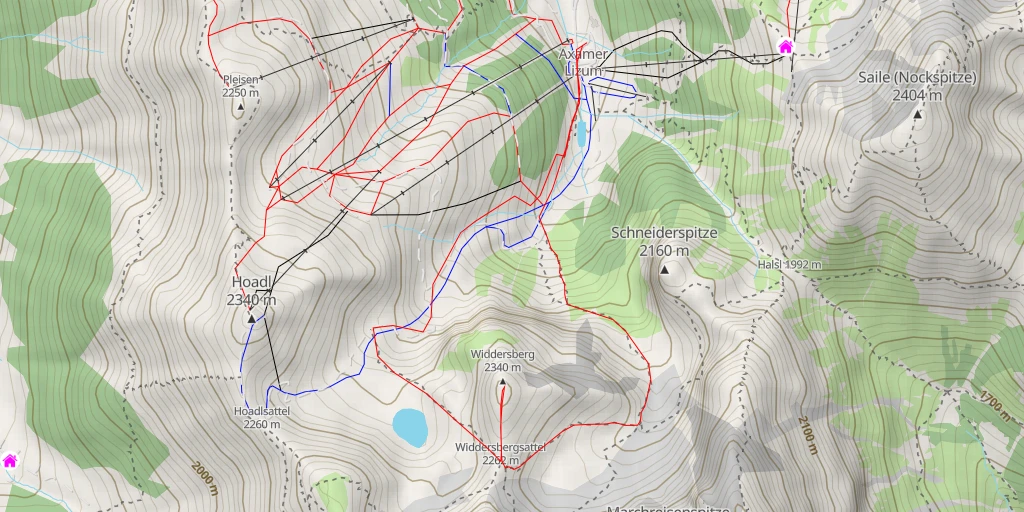 Map of the trail for Widdersberg