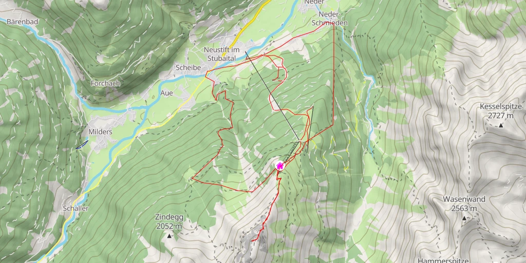 Carte de l'itinéraire :  Östlicher Elferturm