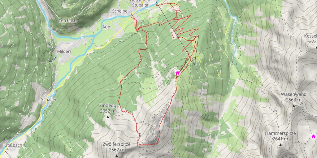 Map of the trail for Elferspitze