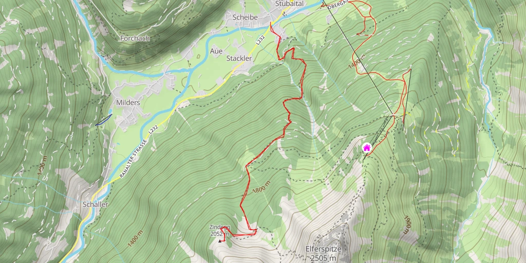 Map of the trail for Zindegg