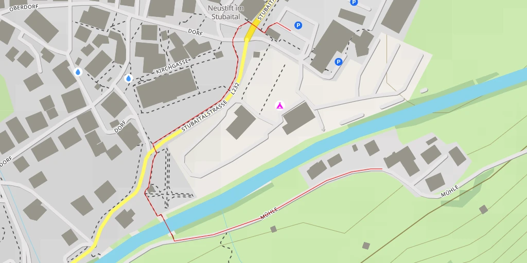 Map of the trail for Camping Stubai - Stubaitalstraße