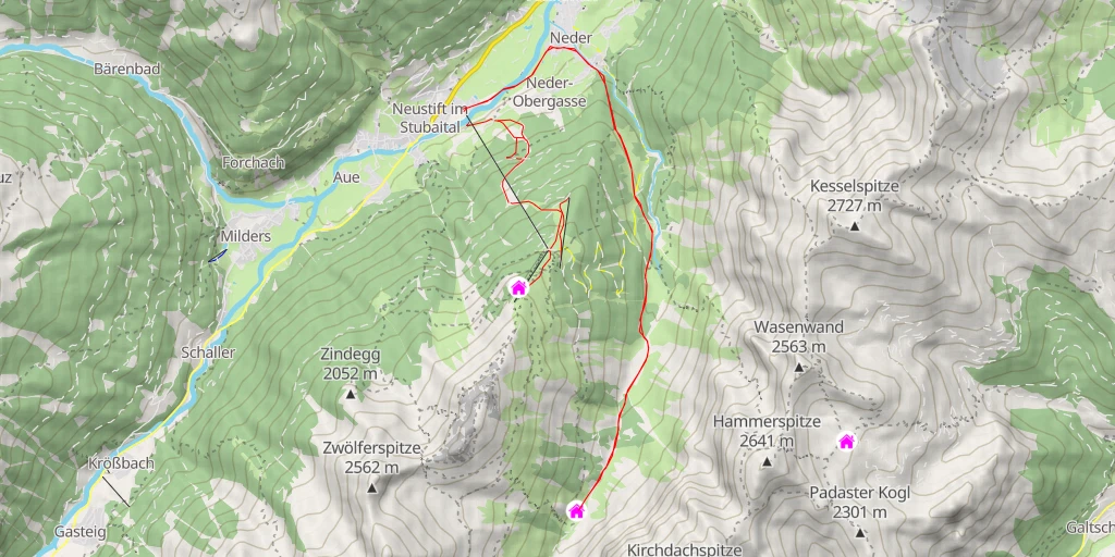 Map of the trail for Pinnisalm