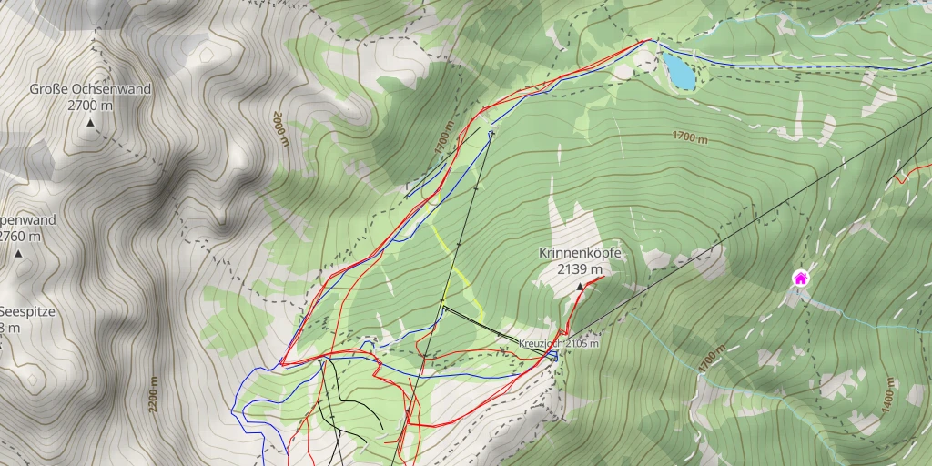 Map of the trail for Aussichtsplattform Stubaiblick