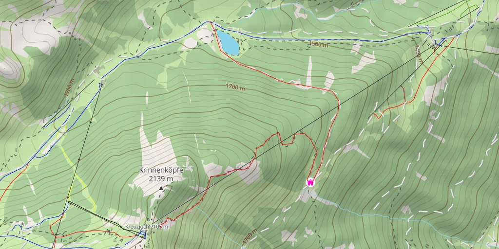 Map of the trail for Startplatz Fulpmes Kreuzjoch