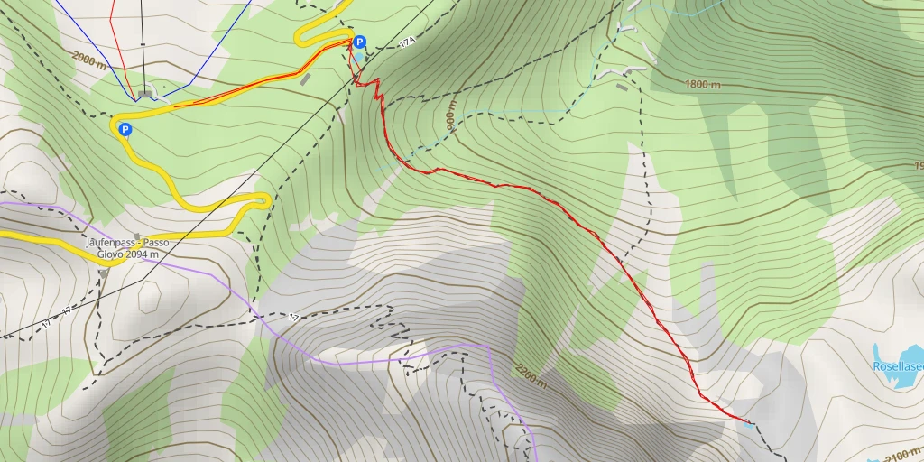 Carte de l'itinéraire :  Schlupperalm - Alpe di Casalupa