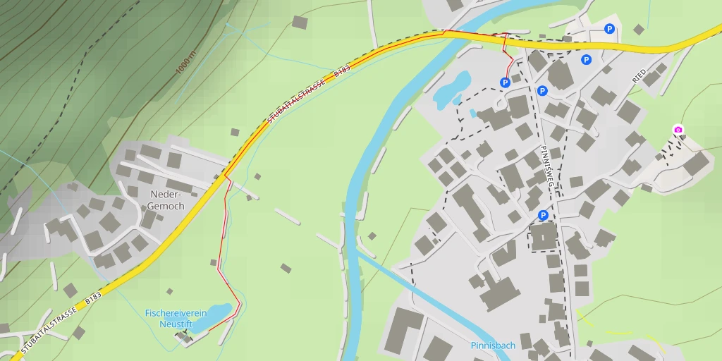 Map of the trail for Fischereiverein Neustift