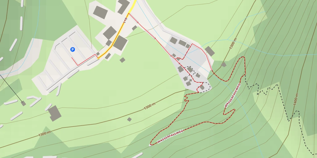 Map of the trail for Wasserfallweg