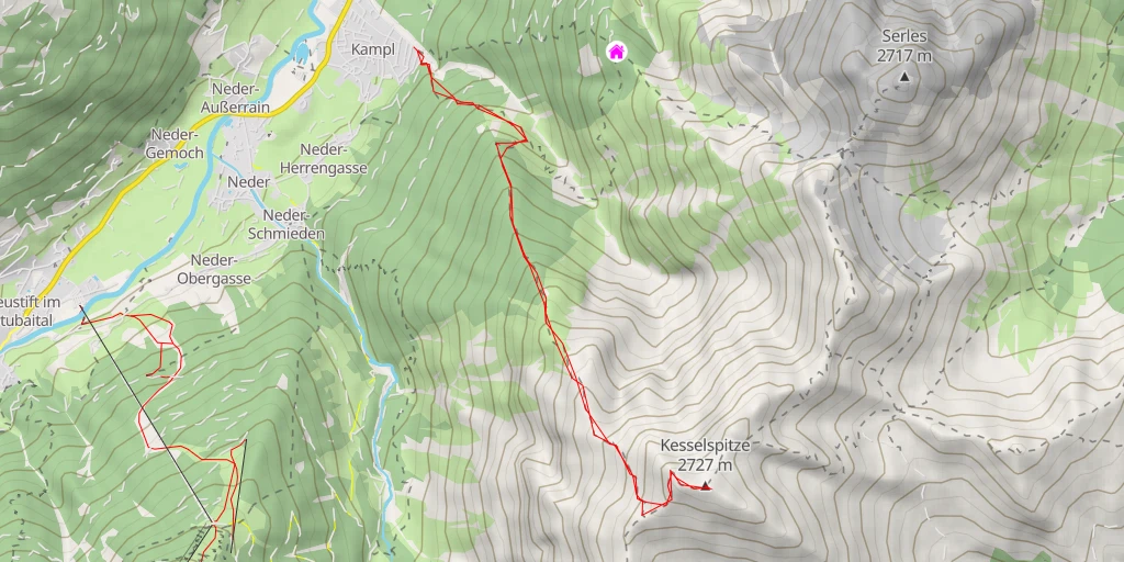 Map of the trail for Kesselspitze