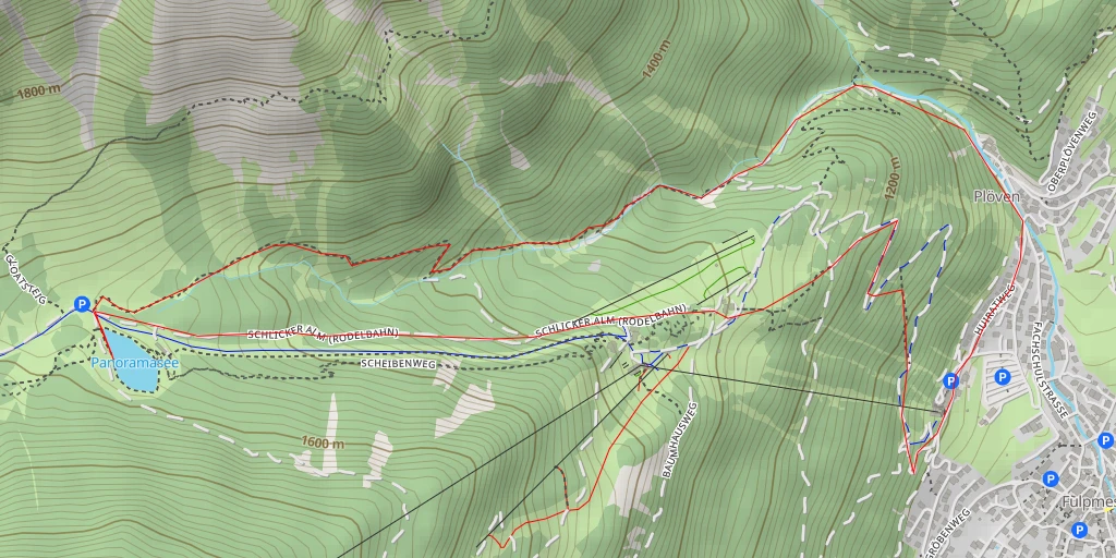 Map of the trail for Panoramasee