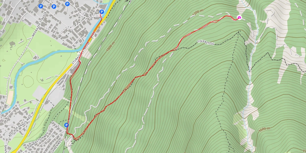 Carte de l'itinéraire :  Sonnenstein (Rodelbahn)