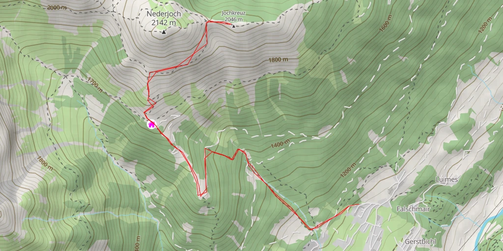 Map of the trail for Jochkreuz