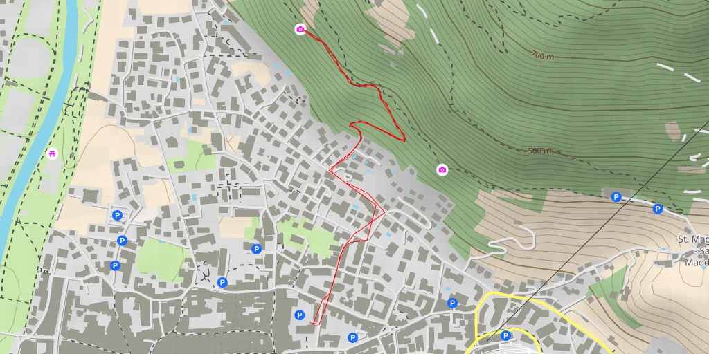 Carte de l'itinéraire :  Passeggiata Sant'Osvaldo - Oswaldpromenade - Bolzano - Bozen