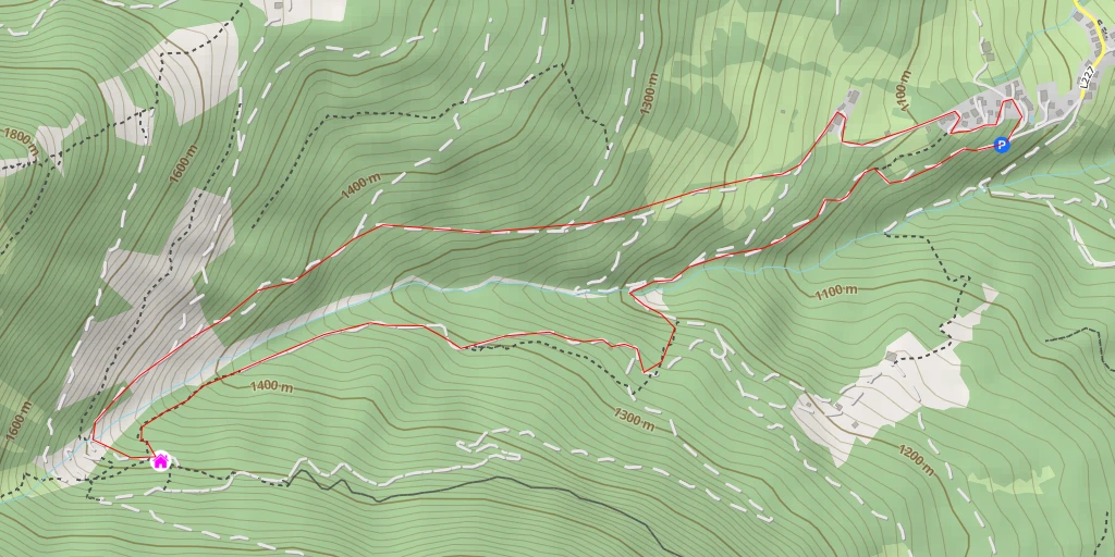 Map of the trail for Kreither Alm