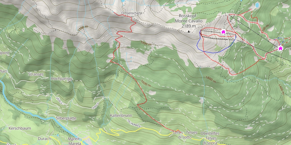 Map of the trail for Innere Ochsenalm