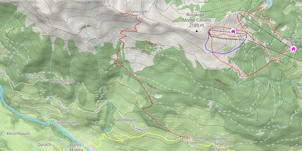 Map of the trail for Innere Ochsenalm