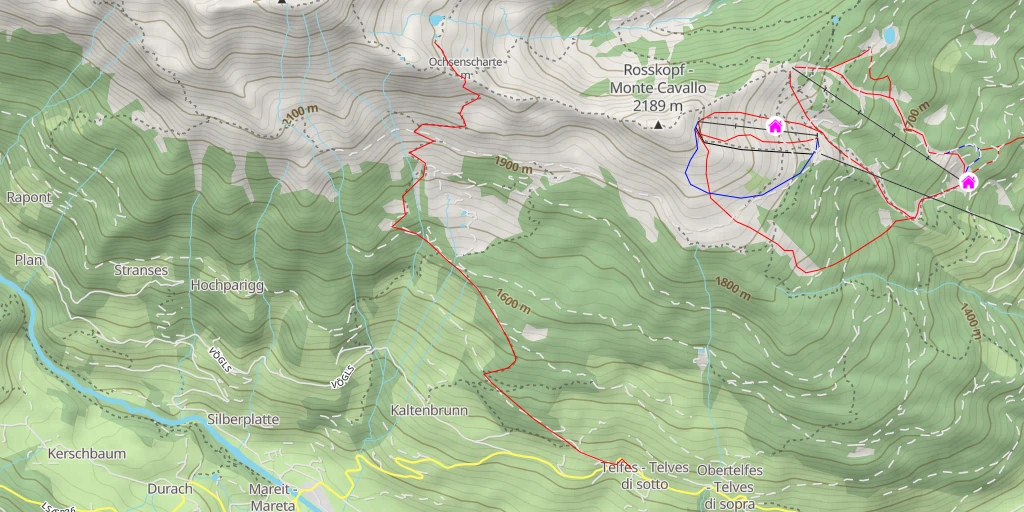 Map of the trail for Innere Ochsenalm