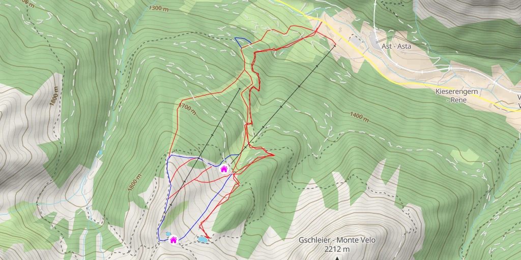 Map of the trail for Wasserspeicher Beschneiungsanlage