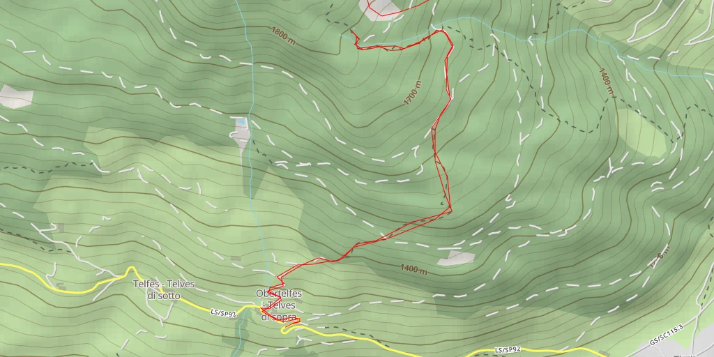 Map of the trail for Kühberg (Rodelbahn, pista da slittino)