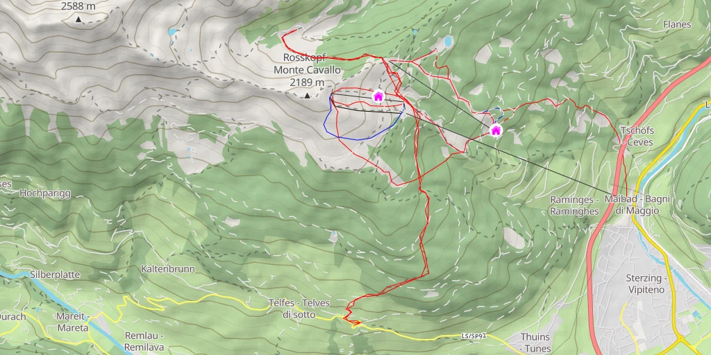 Map of the trail for Vallmigalm