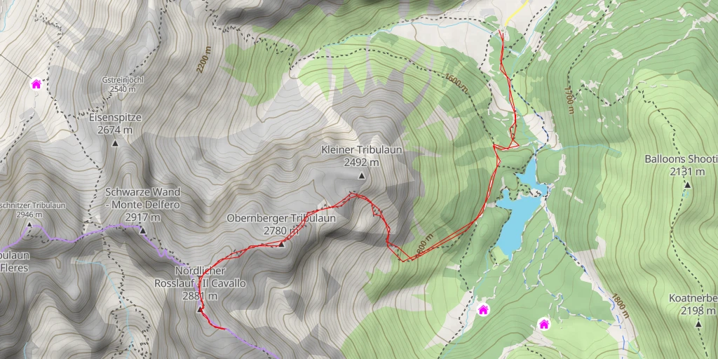 Map of the trail for Pfeiferspitz