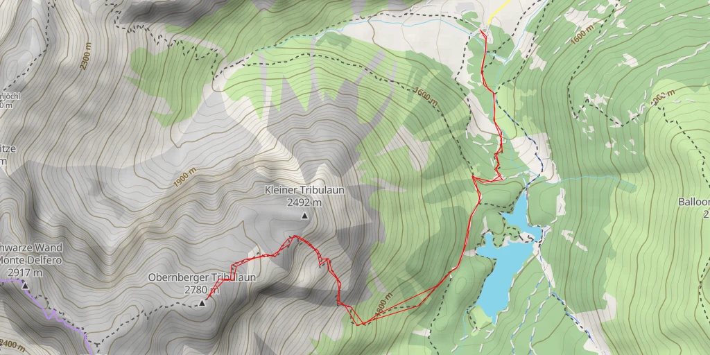 Map of the trail for Obernberger Tribulaun