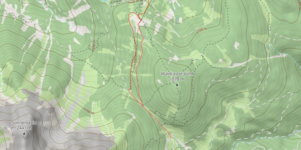 Map of the trail for Aussichtsplattform Karwendelblick