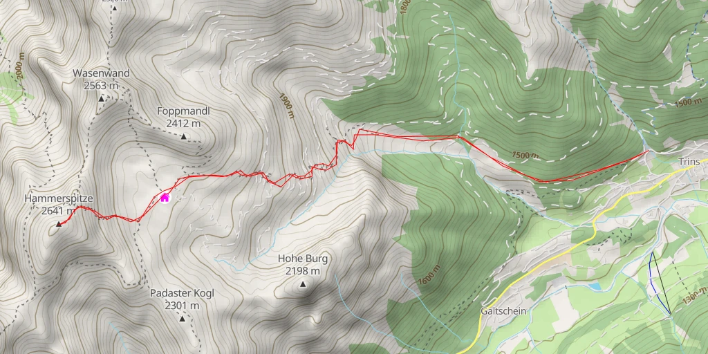 Carte de l'itinéraire :  Hammerspitze