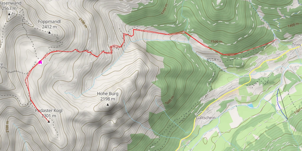 Map of the trail for Padaster Kogl