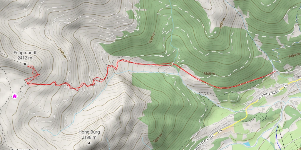 Carte de l'itinéraire :  Foppmandl