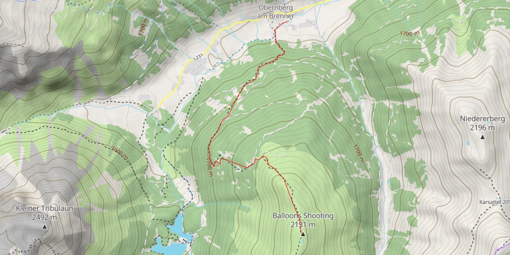 Map of the trail for Allerleigrubenspitze