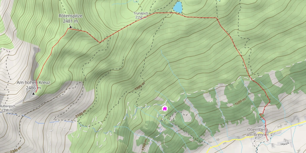 Map of the trail for Am hohen Kreuz