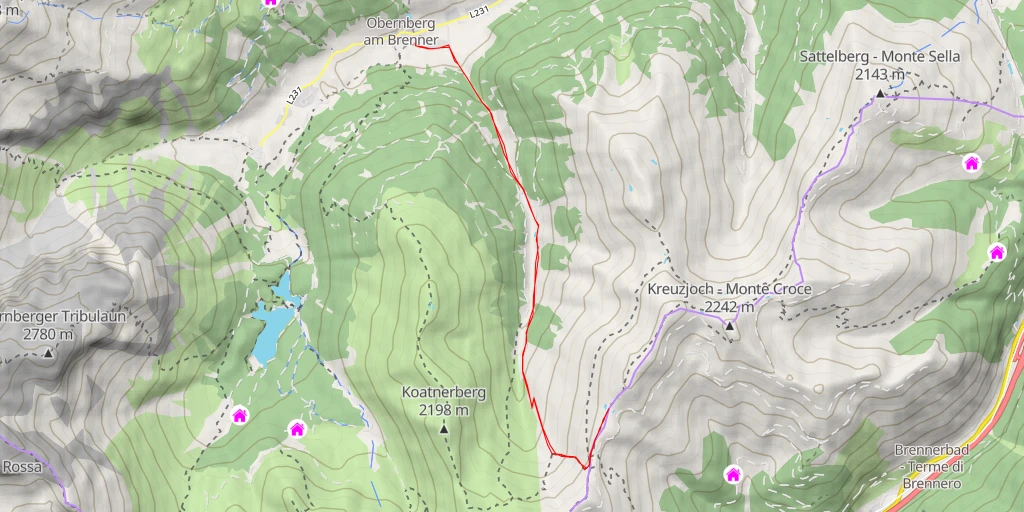 Map of the trail for Tiroler Höhenweg Wipptal - Tiroler Höhenweg Wipptal