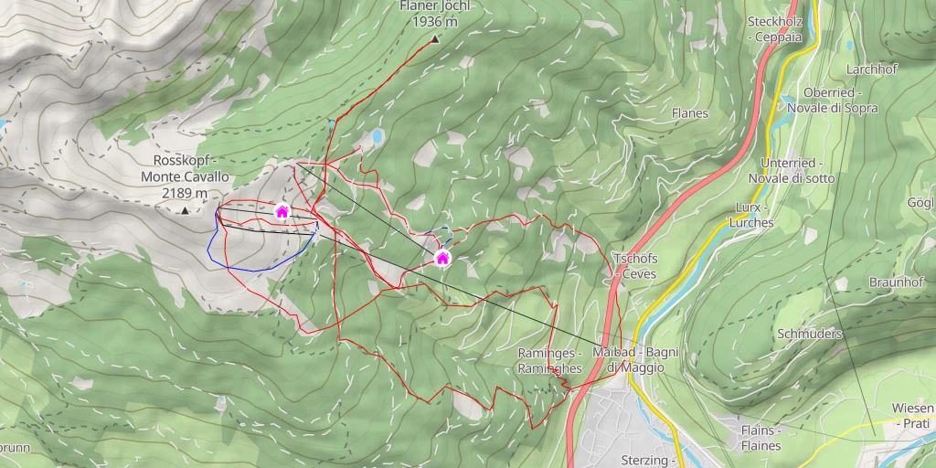 Map of the trail for Flaner Jöchl