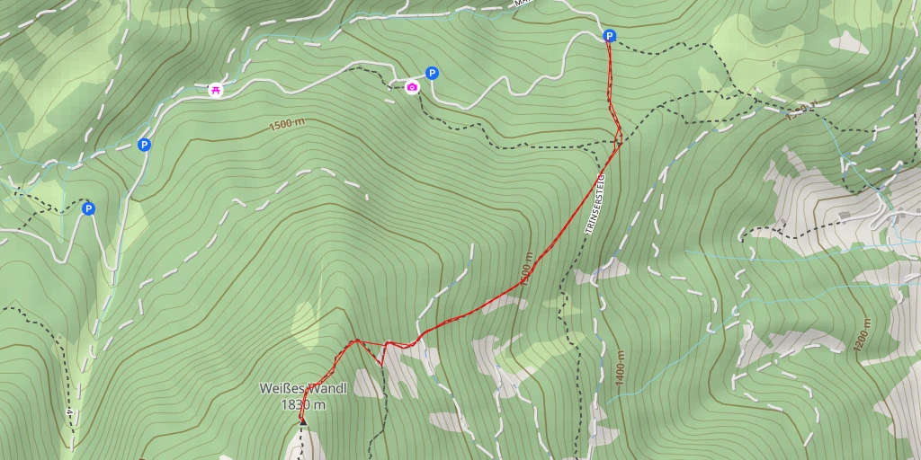 Map of the trail for Weißes Wandl