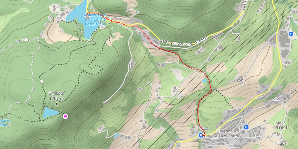 Map of the trail for Wolfsgrubner See - Lago di Costalovara