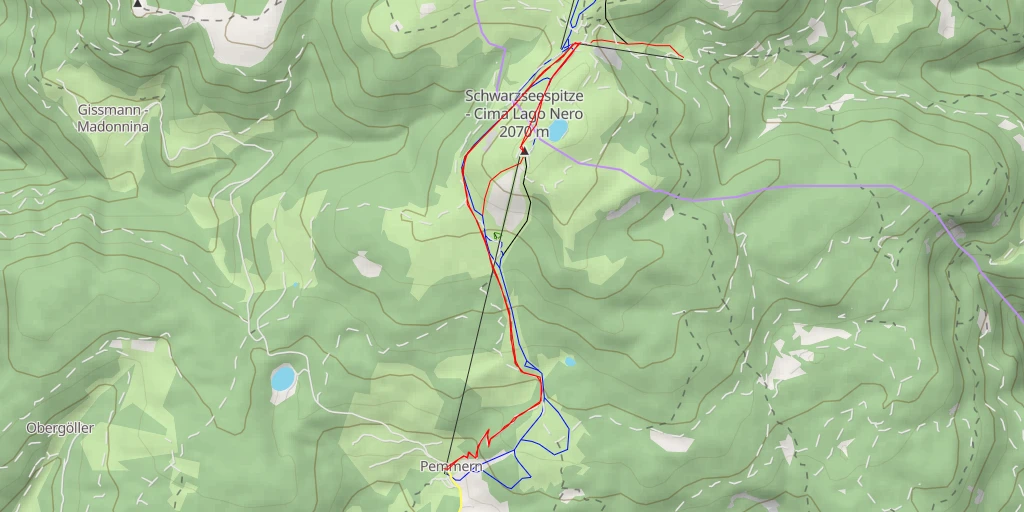 Carte de l'itinéraire :  Gasthaus Schwarzseespitze