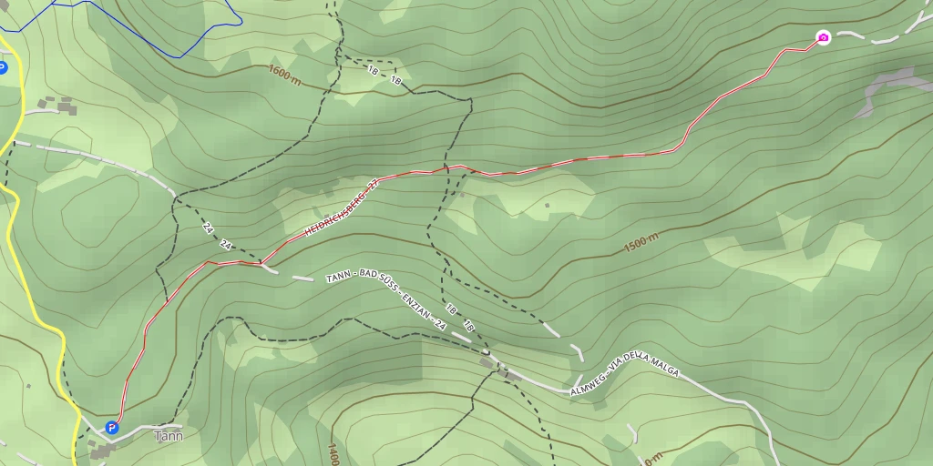 Carte de l'itinéraire :  Heidrichsberg - 27 - Ritten - Renon