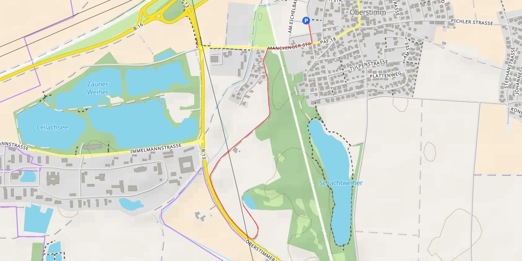 Map of the trail for B 13 - B 13