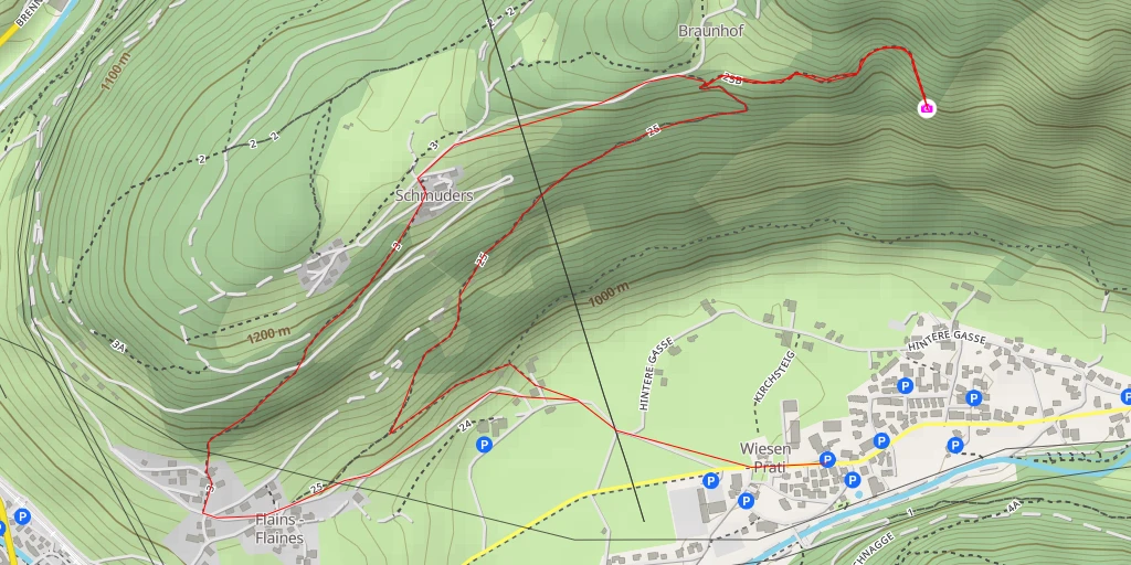 Map of the trail for Roanderweg - Pfitsch - Val di Vizze