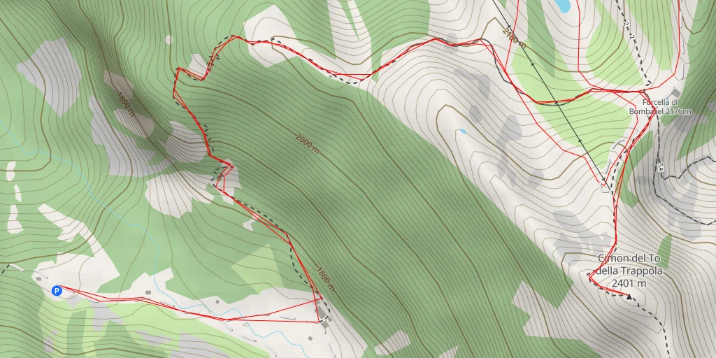 Map of the trail for Cimon del To della Trappola