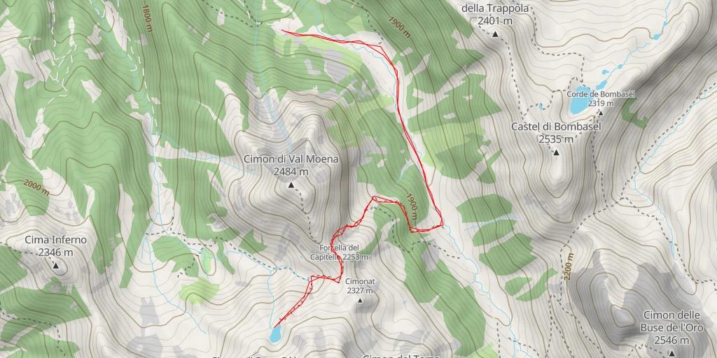 Map of the trail for Lago del Forame