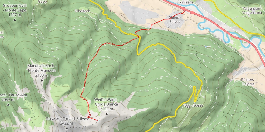 Carte de l'itinéraire :  SS508 - SS508 - Freienfeld - Campo di Trens